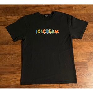 Icecream BBC Mens Popsicle Logo Graphic T-Shirt Black Large Streetwear
